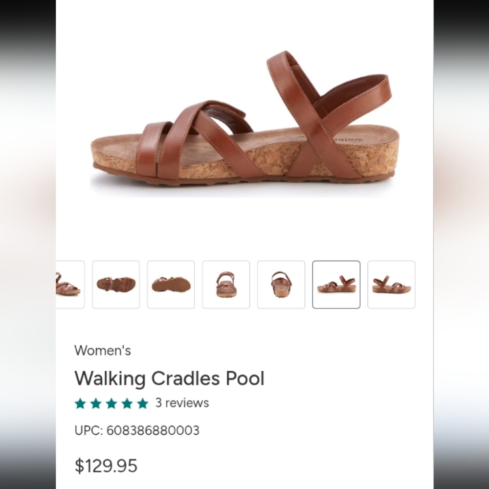 NWT.Walking Cradles Tan Sandals for Women.Made In Brazil - Picture 2 of 8